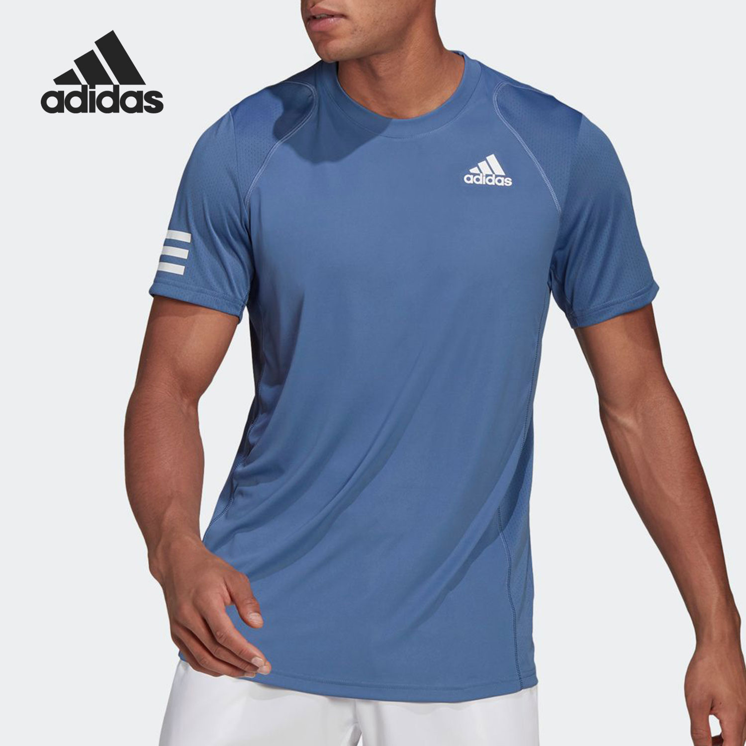 Adidas/阿迪达斯正品年新款男子三道杠圆领短袖运动T恤GH7227