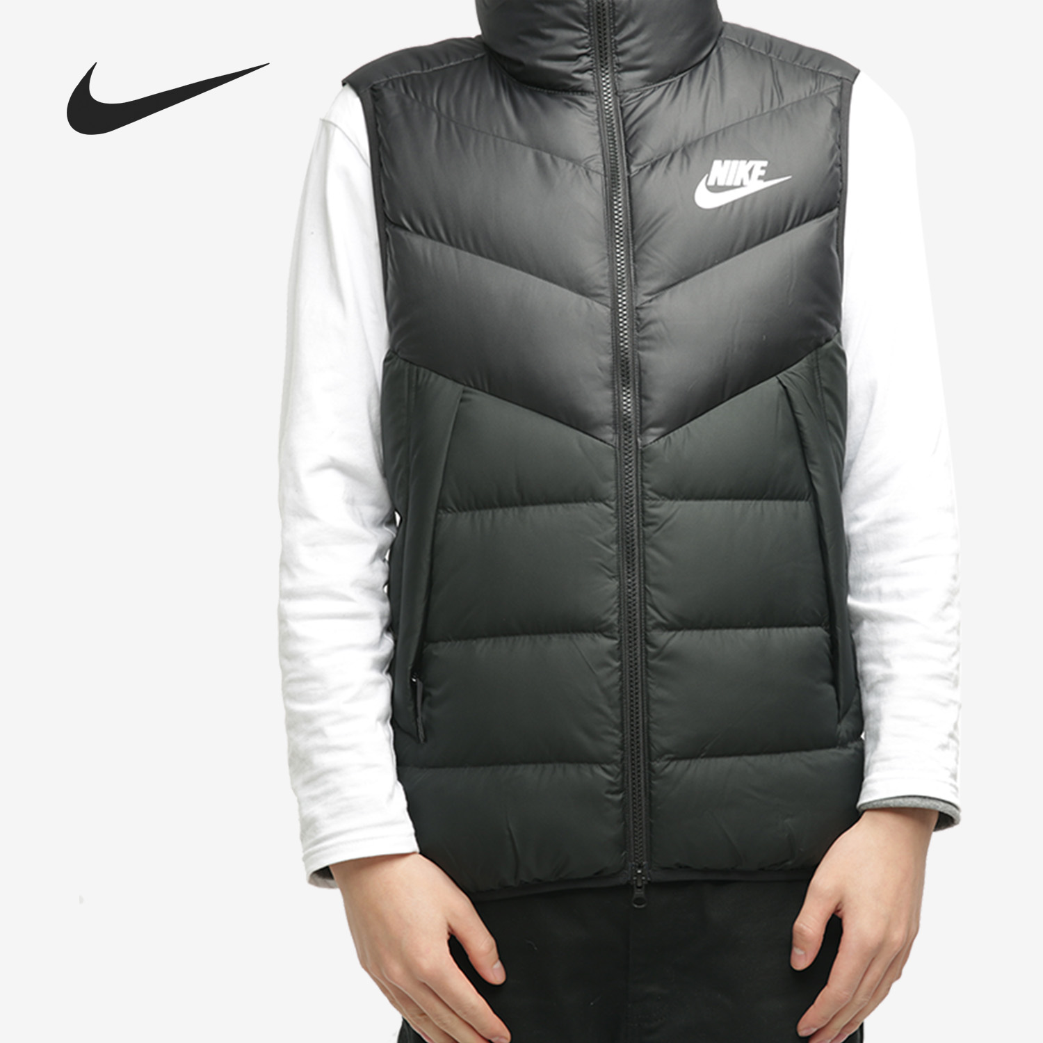 Nike/耐克正品男子冬季保暖防风立领休闲运动羽绒马甲 CV8975