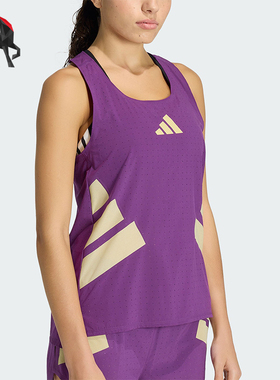 Adidas/阿迪达斯正品夏季女士运动跑步侧开叉修身背心T恤KA6122