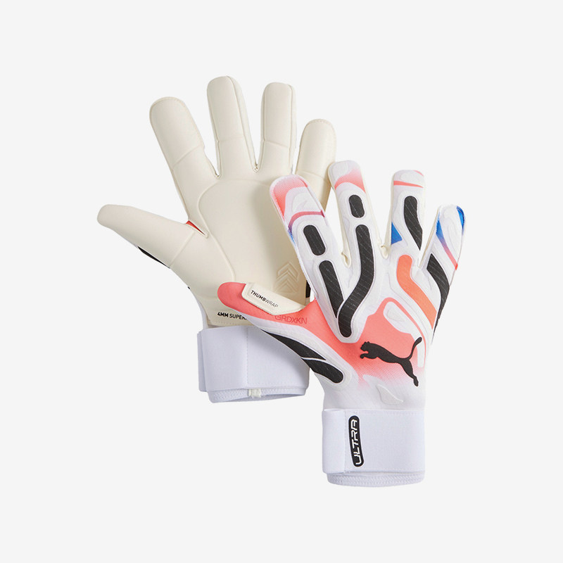 Puma/彪马官方正品ULTRA新款白粉色足球比赛守门员手套041858-01