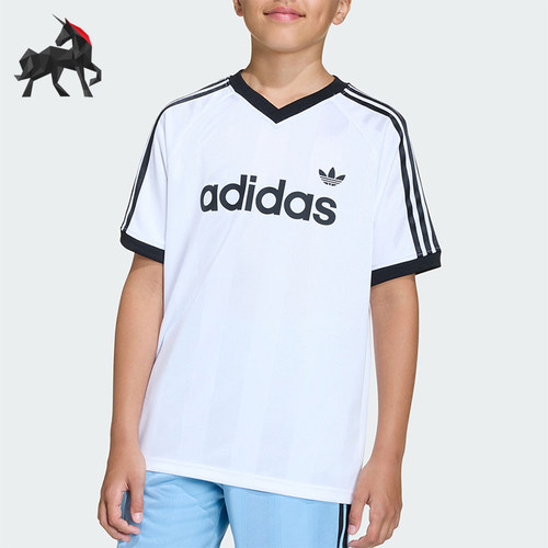 Adidas/阿迪达斯正品三叶草大童经典亲肤运动针织短袖T恤KE2841