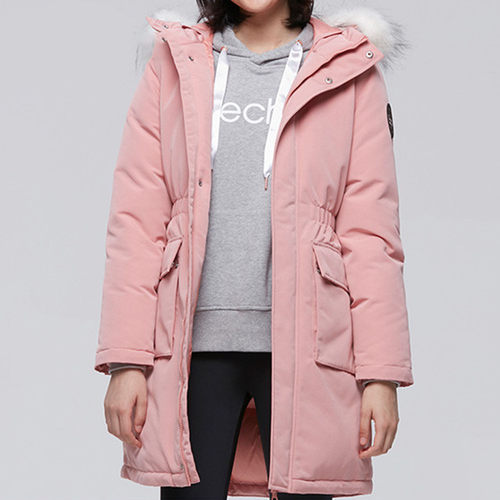 斯凯奇收腰可拆卸工装羽绒服