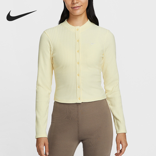 耐克正品 T恤IF0235 春秋女士运动修身 长袖 744 宽罗纹薄绒开衫 Nike