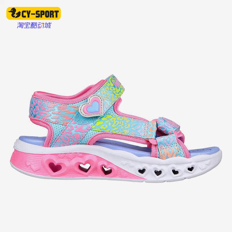 Skechers/斯凯奇正品夏魔术贴闪灯大童运动休闲凉鞋302967L