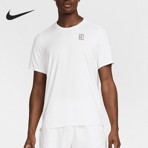 Nike/耐克正品2025男士运动透气圆领套头网球短袖FZ6910-100