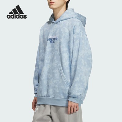 Adidas/阿迪达斯正品2025秋季款男士连帽休闲篮球卫衣KC2782