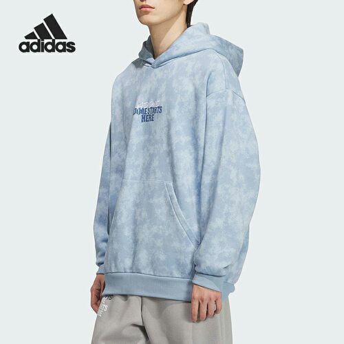 Adidas/阿迪达斯正品2025秋季款男士连帽休闲篮球卫衣KC2782