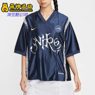 耐克正品 II1939 26夏季 饰宽松短袖 410 女针织复古休闲蕾丝装 Nike