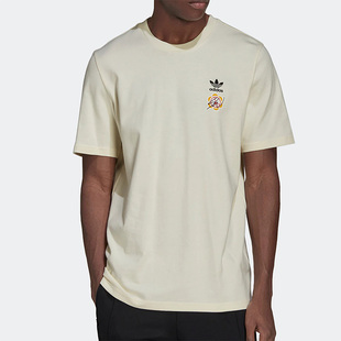 新款 Adidas 阿迪达斯正品 三叶草夏季 HT6582 男子宽松印花休闲短袖