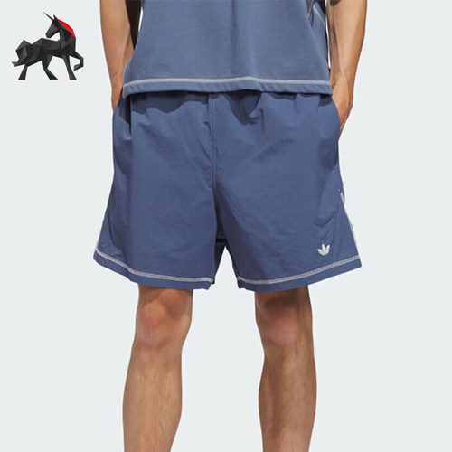 Adidas/阿迪达斯正品三叶草男士梭织复古简约经典宽松短裤KD3617