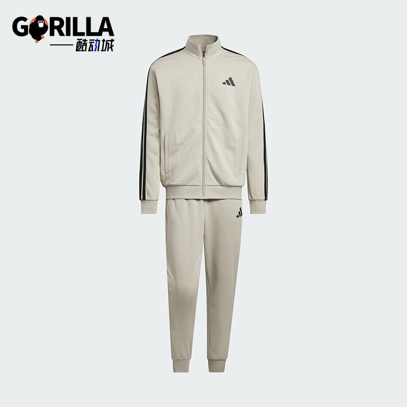 Adidas/阿迪达斯正品TRACKSUIT男女休闲立领拉链长袖套装JZ0112