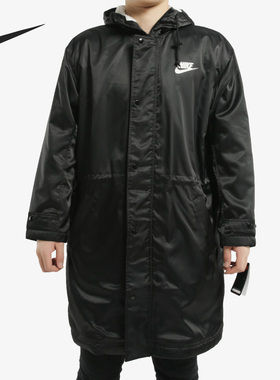 Nike/耐克正品男子中长款羊羔绒连帽保暖运动棉服外套 BV4695