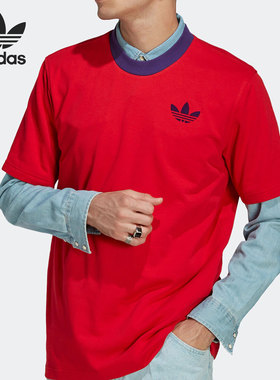 Adidas/阿迪达斯正品三叶草男子舒适运动休闲短袖T恤 IB3435