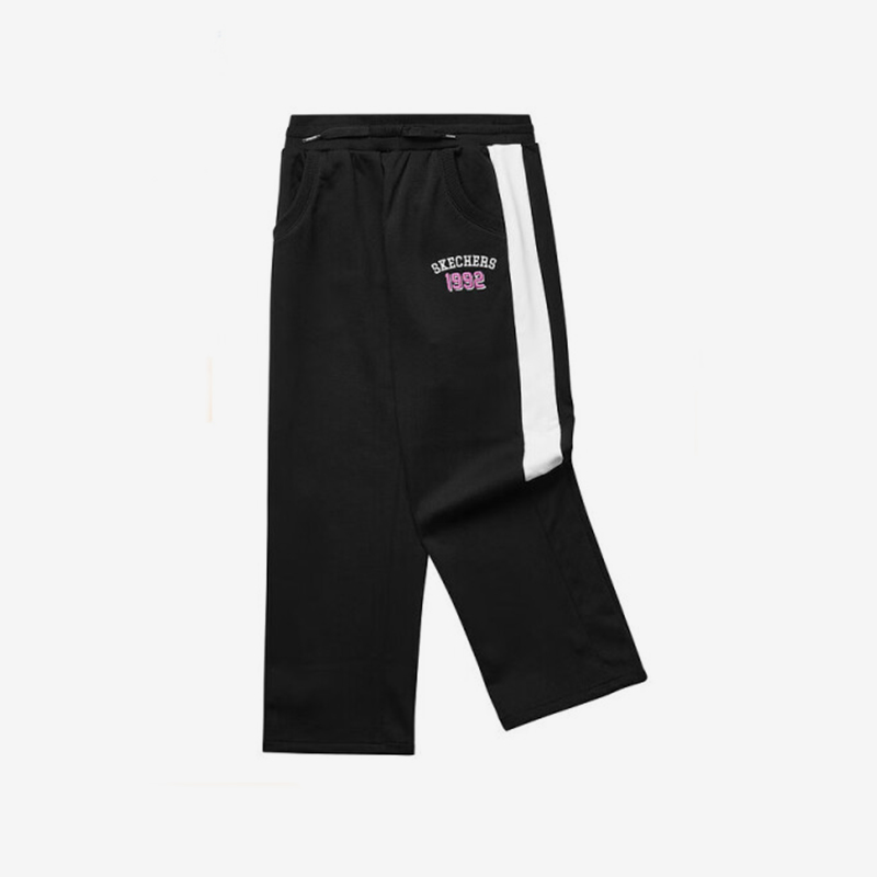 Skechers/斯凯奇正品2024夏季新款儿童运动拼接简约长裤