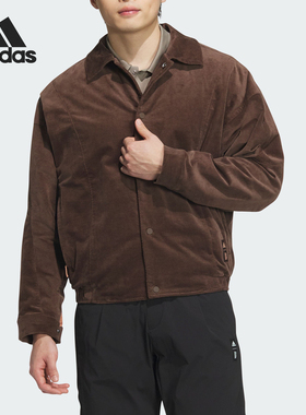 Adidas/阿迪达斯官方正品新款男士复古运动翻领灯芯绒外套JI8721