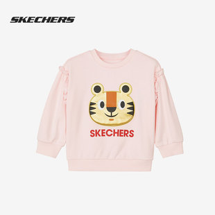 Skechers/斯凯奇当季新款儿童运动时尚荷叶边卫衣套头衫