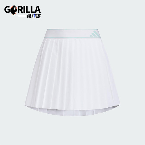 Adidas/阿迪达斯正品2025夏季款儿童A字剪裁褶饰休闲半身裙KF0401