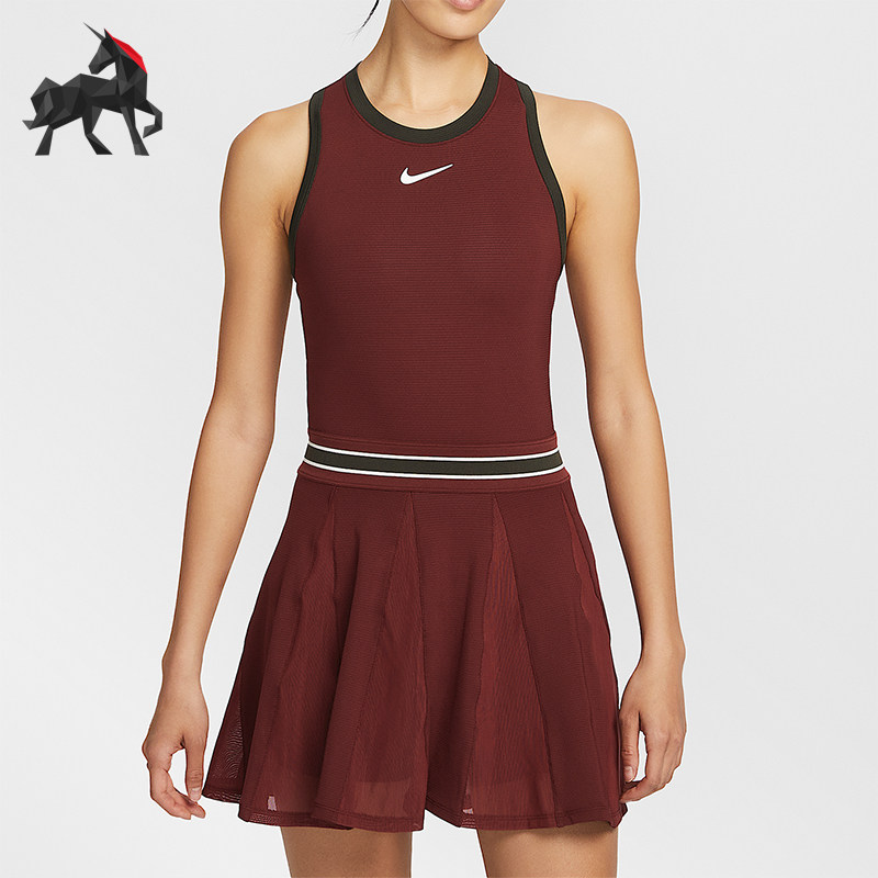 Nike/耐克正品Dri-FIT女士网球运动网眼经典透气连衣裙FZ6743-619