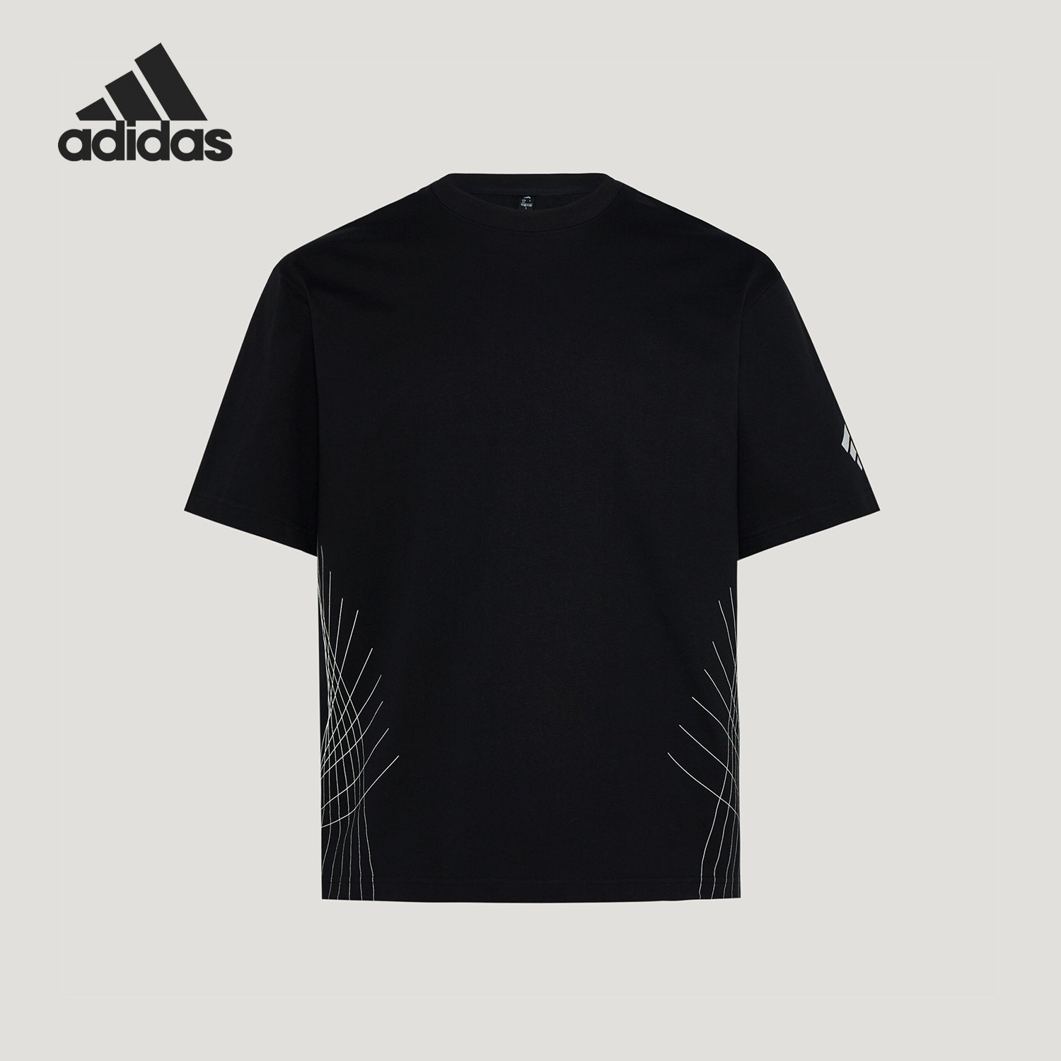 Adidas/阿迪达斯官方正品 新款男黑色轻运动亲柔棉短袖T恤KS2432