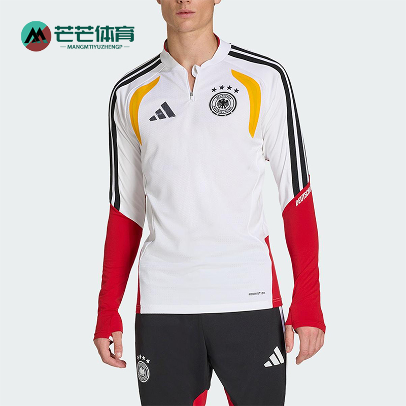Adidas/阿迪达斯正品2025冬季款男士套头立领拼接足球上衣JZ4582