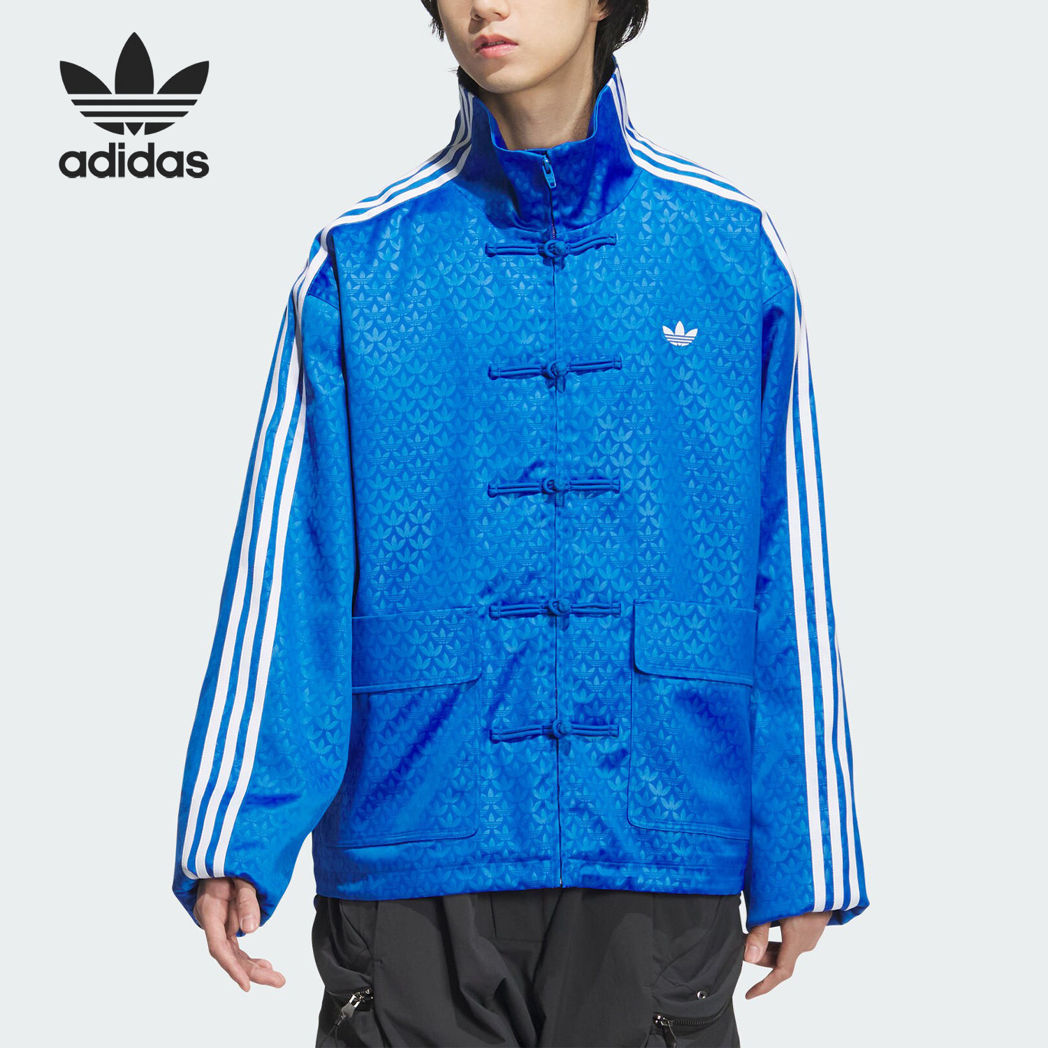Adidas/阿迪达斯官方正品新中式唐装盘扣男女运动夹克外套JC9263