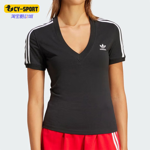 阿迪达斯女士修身简约短袖T恤
