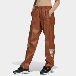 长裤 26夏三叶草女子侧按扣皮裤 II6098 阿迪达斯正品 Adidas