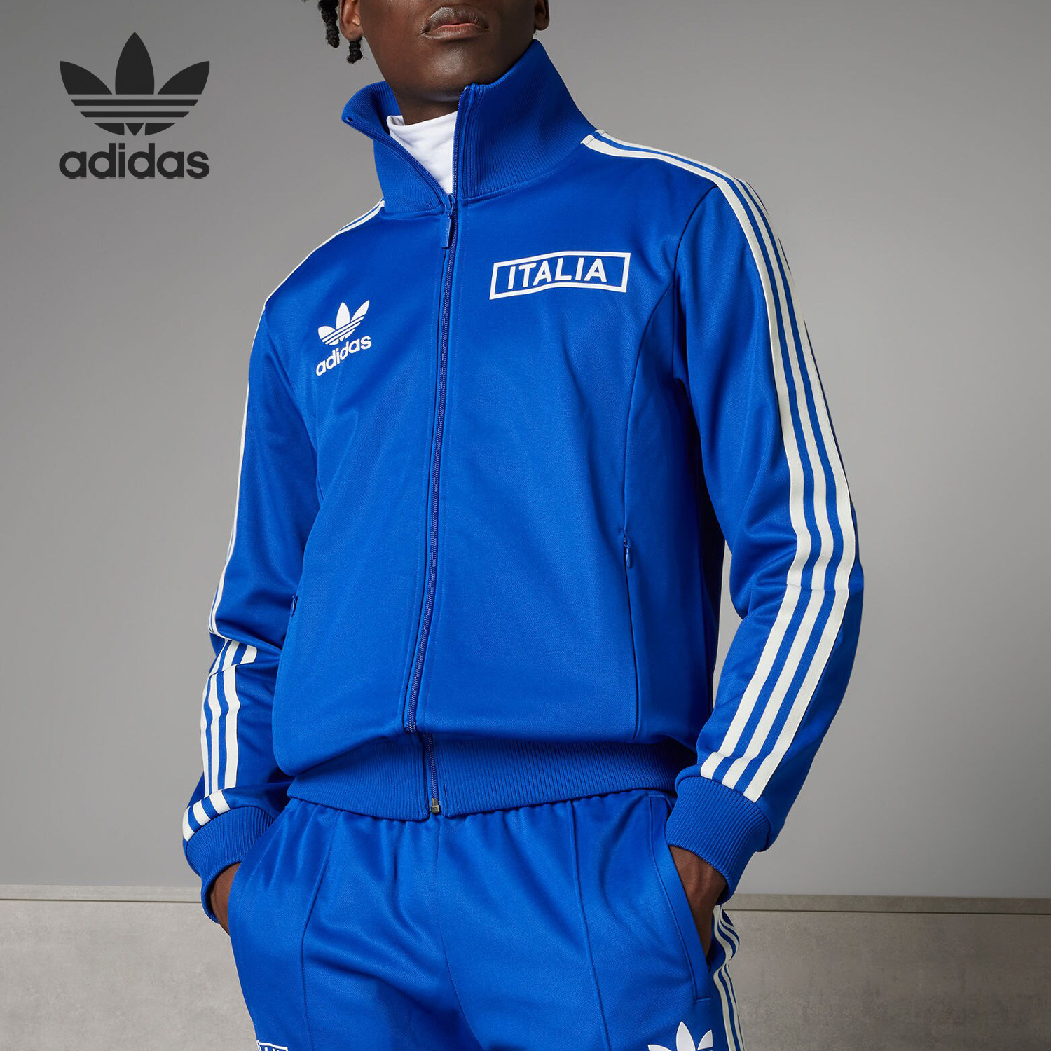 Adidas/阿迪达斯正品三叶草男士意大利队足球球衣外套IU2122