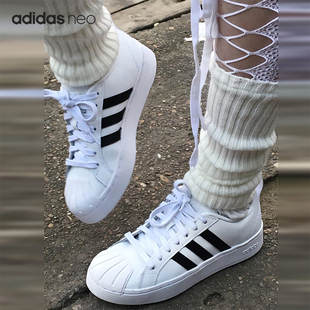 休闲板鞋 Adidas STREETCHECK女子时尚 Neo GW5493 阿迪达斯正品