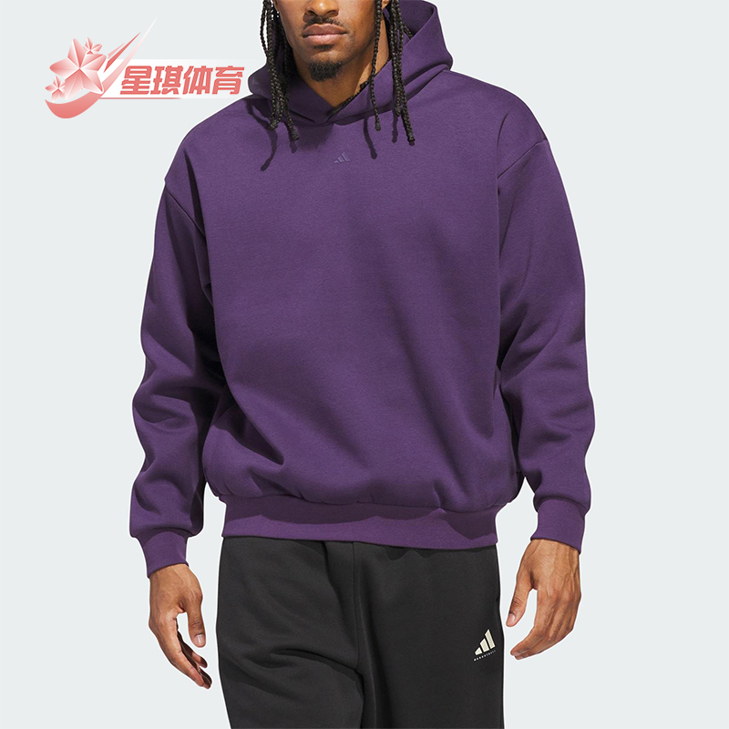 Adidas/阿迪达斯正品Basketball男女宽松连帽加绒针织卫衣JX5598
