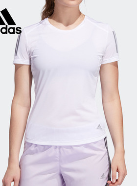 Adidas/阿迪达斯官方正品女子排汗透气跑步运动短袖T恤 FM5812
