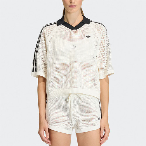 Adidas/阿迪达斯正品三叶草女子运动针织经典半袖POLO衫KC6490