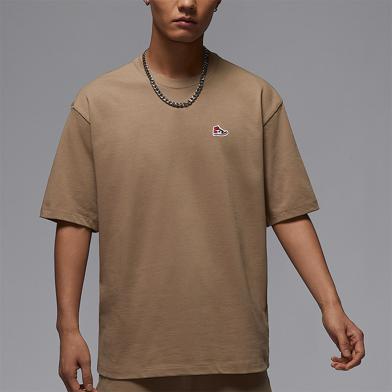 Nike/耐克正品JORDAN男士厚实刺绣针织休闲经典短袖HJ2327-240