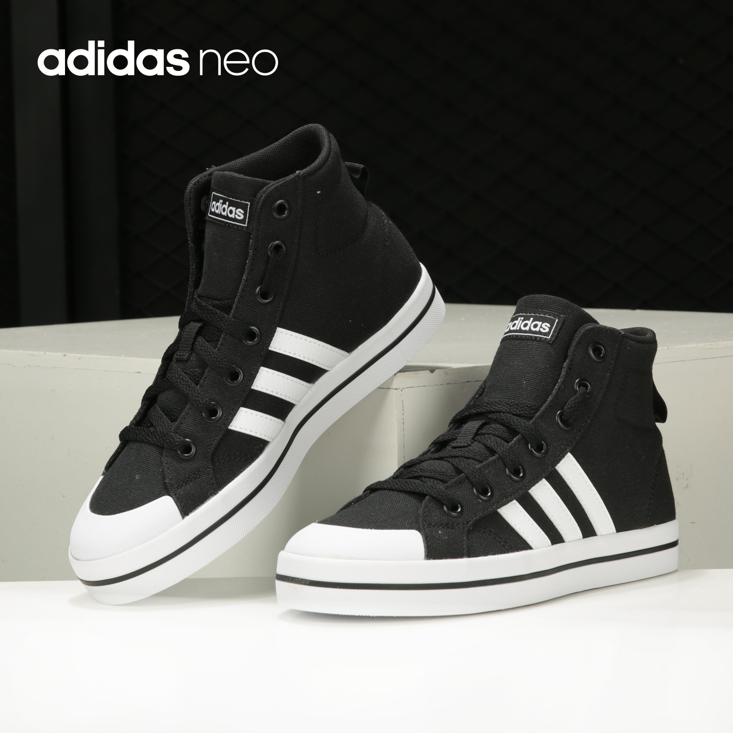 Adidas/阿迪达斯正品NEO女子中帮休闲帆布鞋FX9065 4487 4488