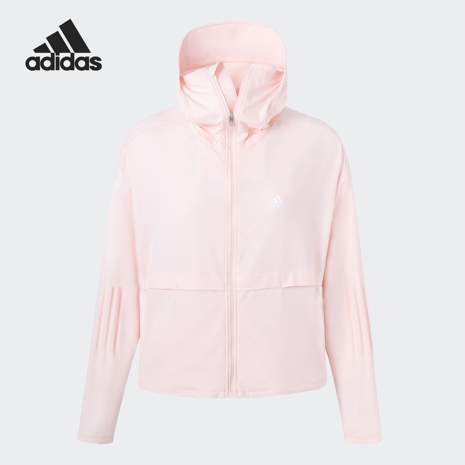 阿迪达斯女子轻薄帽檐面罩外套