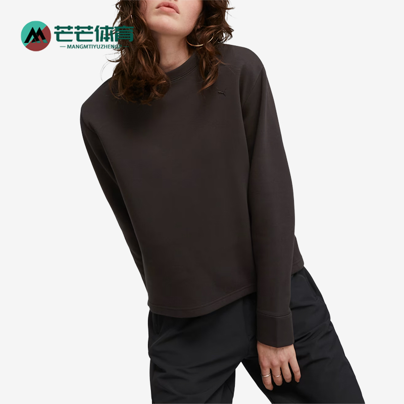 Puma/彪马正品运动女士宽松透气经典针织圆领卫衣套头衫620831-01