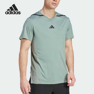 Adidas/阿迪达斯正品2025男士透气耐磨透湿透汽运动圆领短袖T恤