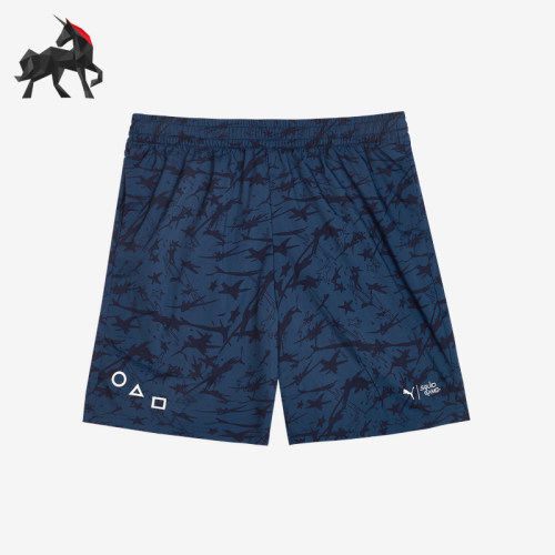 Puma/彪马正品夏季男士透气宽松满印松紧腰时尚运动短裤630758-16