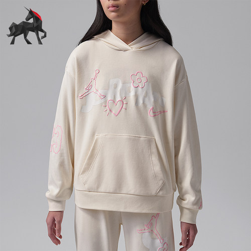 Nike/耐克正品JORDAN大童休闲时尚印花日常耐穿卫衣IW2074-110