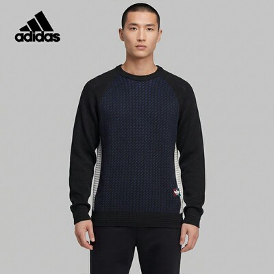 Adidas/阿迪达斯正品三叶草男士宽松针织保暖套头衫JX5442