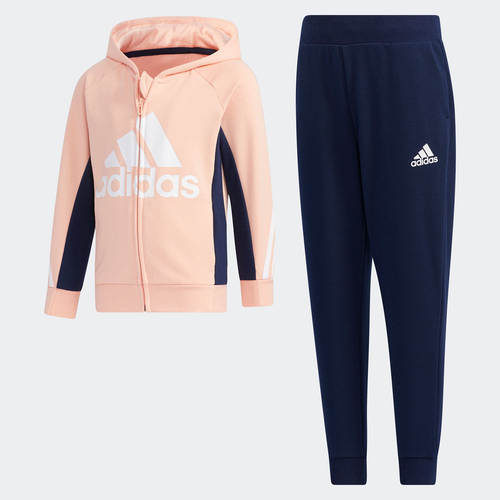 Adidas/阿迪达斯正品新款小童装训练连帽休闲运动套装GP0365