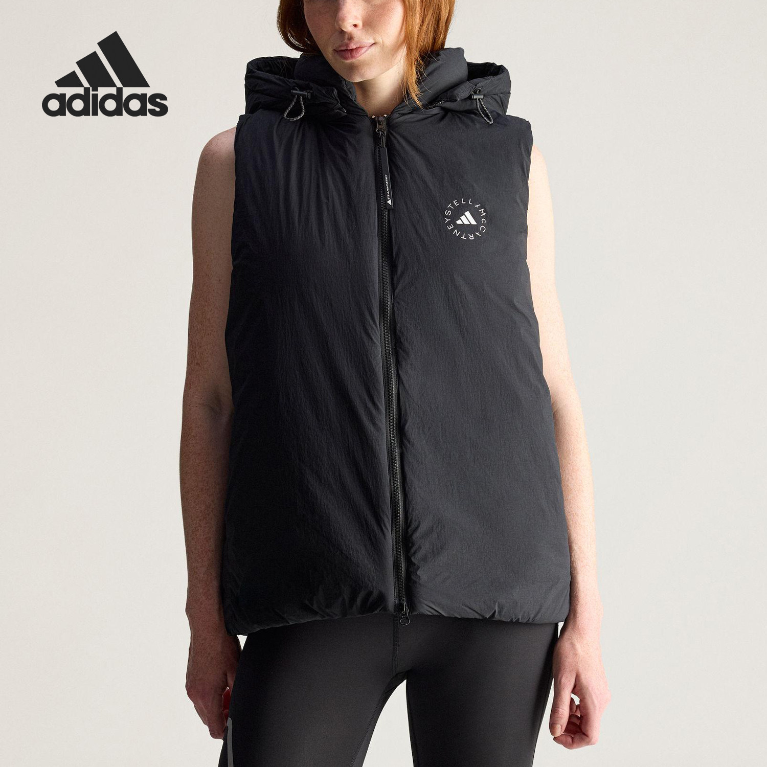 Adidas/阿迪达斯正品SMCPADEDVEST新款女经典黑色马甲棉服JW2038
