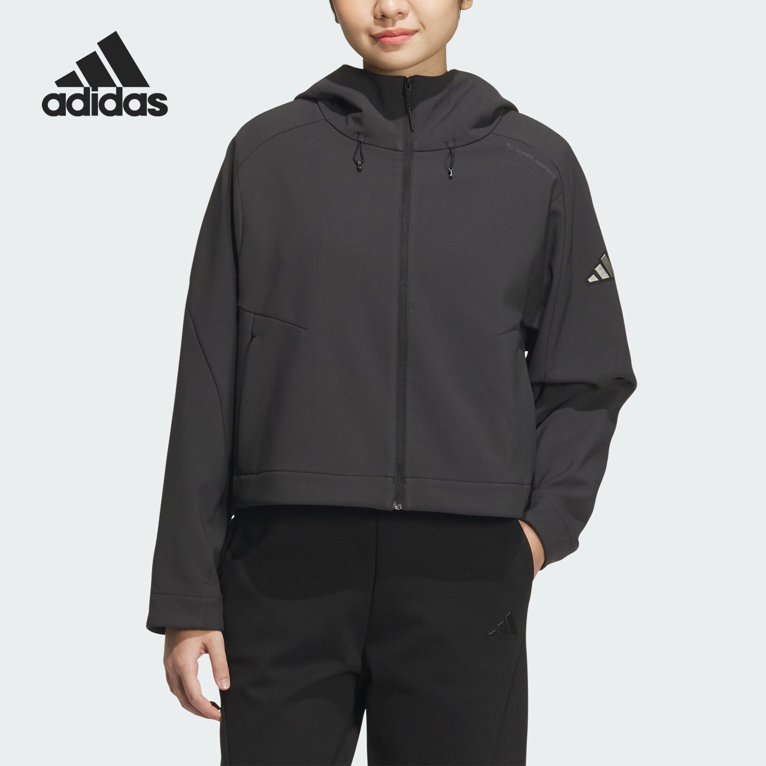 Adidas/阿迪达斯官方正品秋冬新款女士保暖梭织短款外套JM4318
