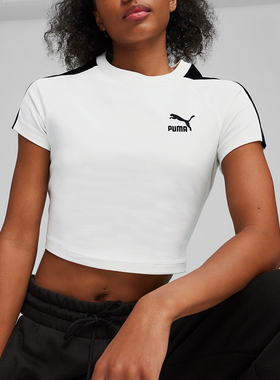 Puma/彪马正品夏季新款女士简约休闲短款圆领短袖630300-02