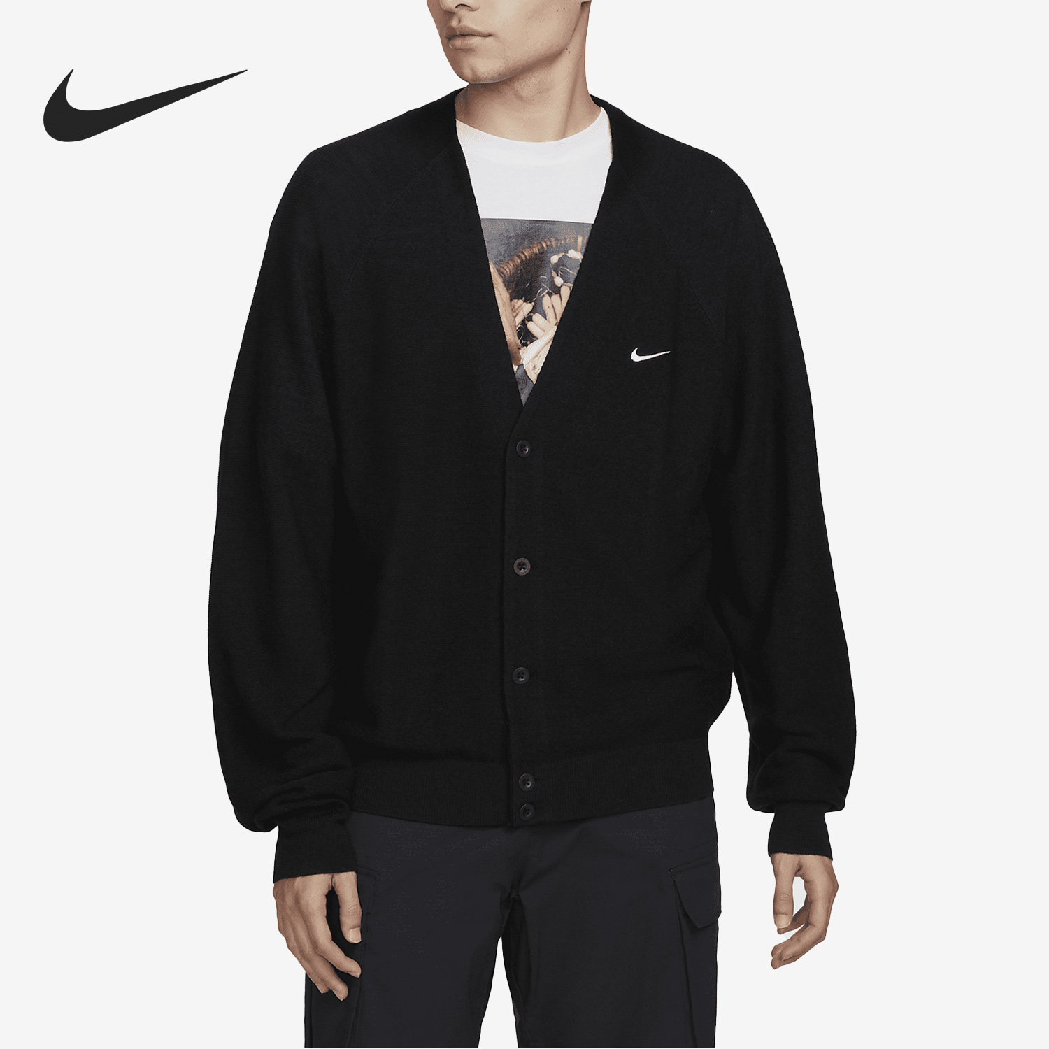 Nike/耐克正品男女舒适休闲透气V领运动夹克外套 DQ6307-010
