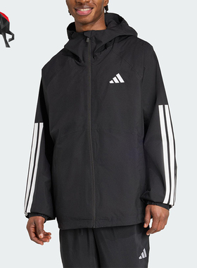 Adidas/阿迪达斯正品ESS 3S RAIN H J男士宽松连帽运动外套JM1056