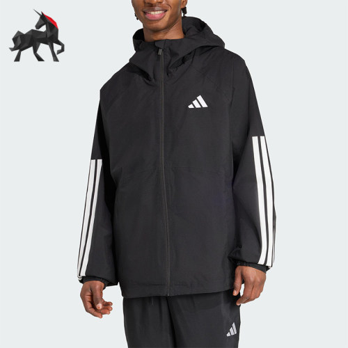 Adidas/阿迪达斯正品ESS 3S RAIN H J男士宽松连帽运动外套JM1056