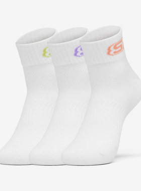 Skechers/斯凯奇正品新款男女训练透气短筒运动袜三双装L122U192