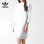 休闲运动连衣裙 三叶草女子七分袖 BK5946 阿迪达斯正品 Adidas