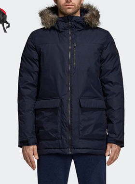 Adidas/阿迪达斯正品户外 男子保暖运动棉服连帽夹克外套 CY8602